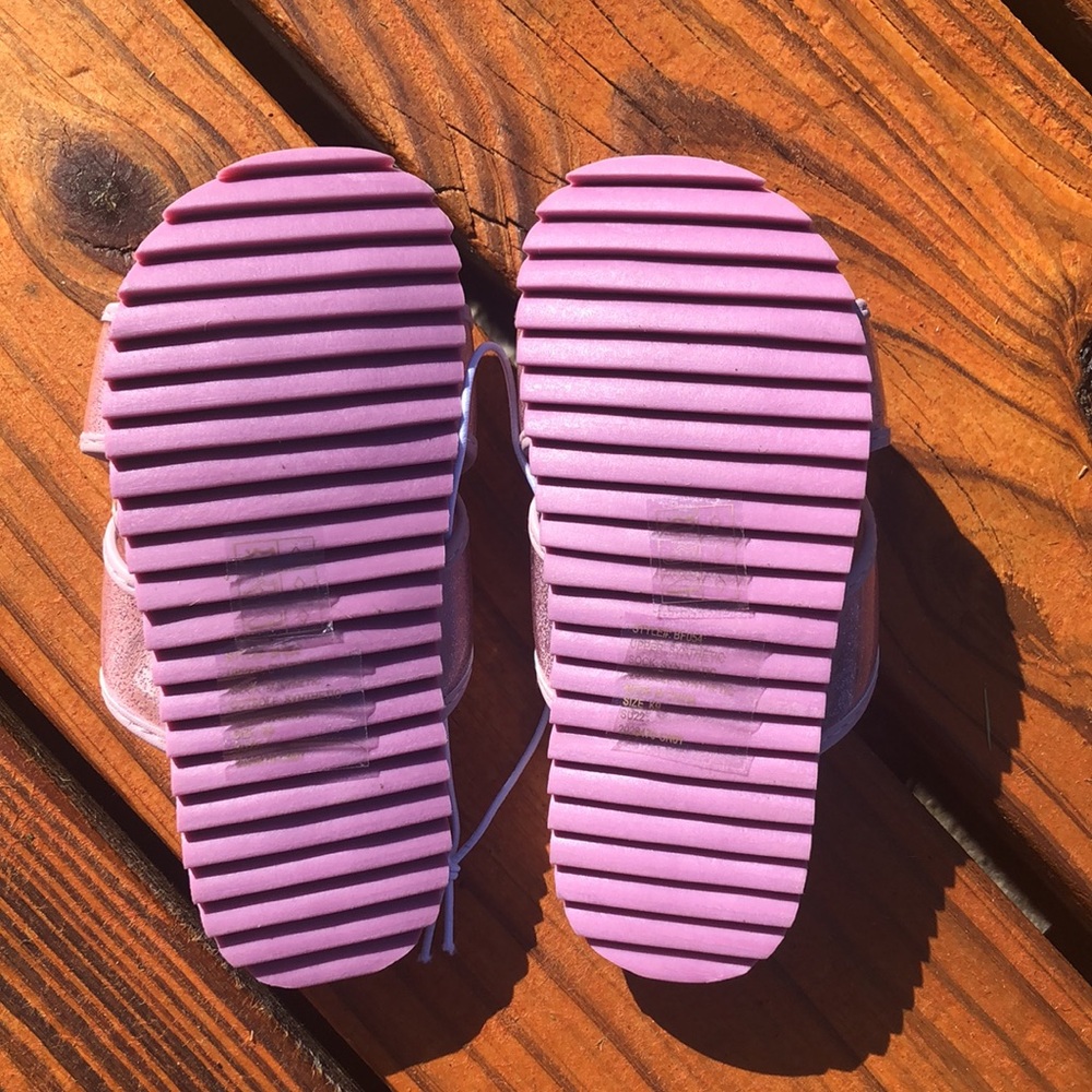NWT J Crew Crewcuts Purple Pool Slides With Glitter Straps Toddler Sizes 8 and 9 - Picture 4 of 7